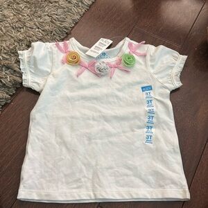 Nwt the children place t-shirt with flowers and bows size 3t